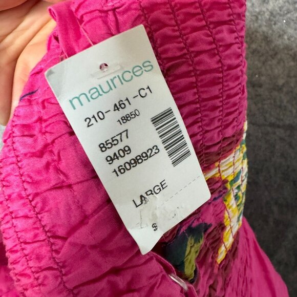 Maurices Dress Womens L Pink Floral Maxi Sundress Empire V Neck Smocked NEW - Picture 4 of 11